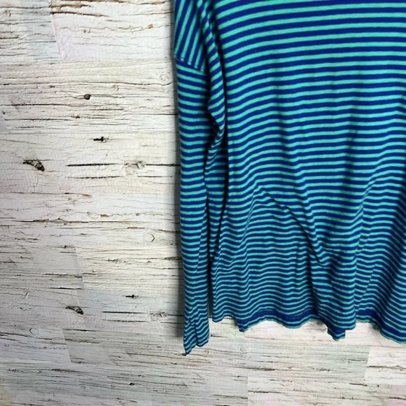 J crew blue green striped long sleeve size xs - Picture 2 of 7